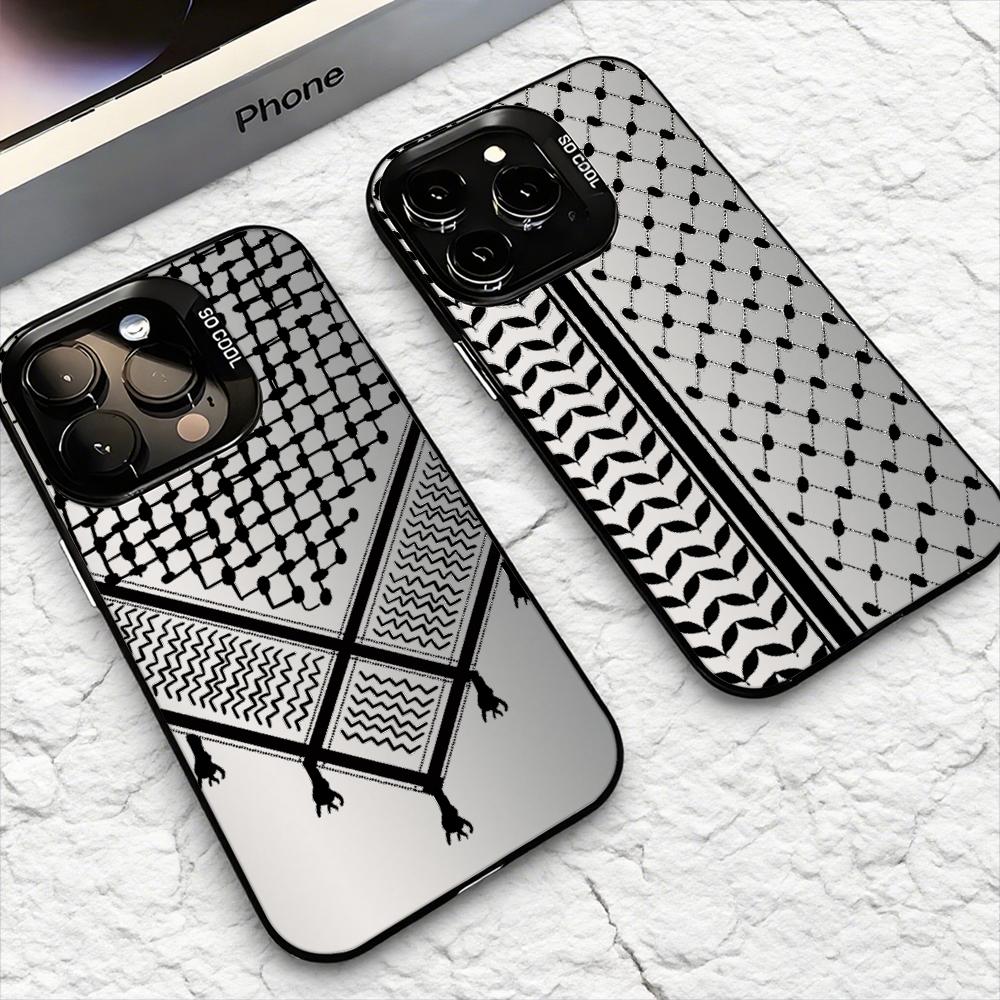 Apple Iphone 16 - غطاء هاتف بتصميم الكوفية الفلسطينية لأجهزة