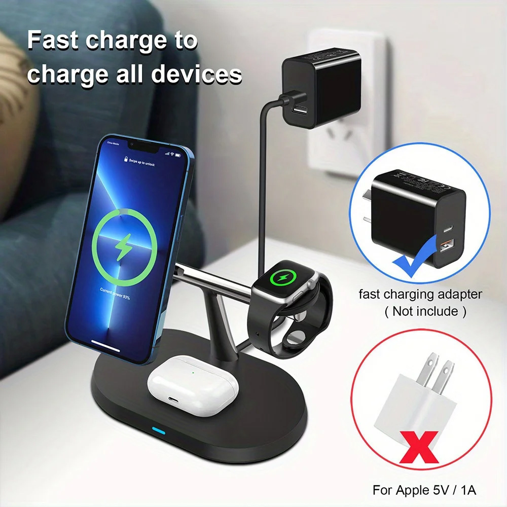شاحن لاسلكي مغناطيسي 3 في 1 لأ - مراجعة Wireless Charger Watch وسعره