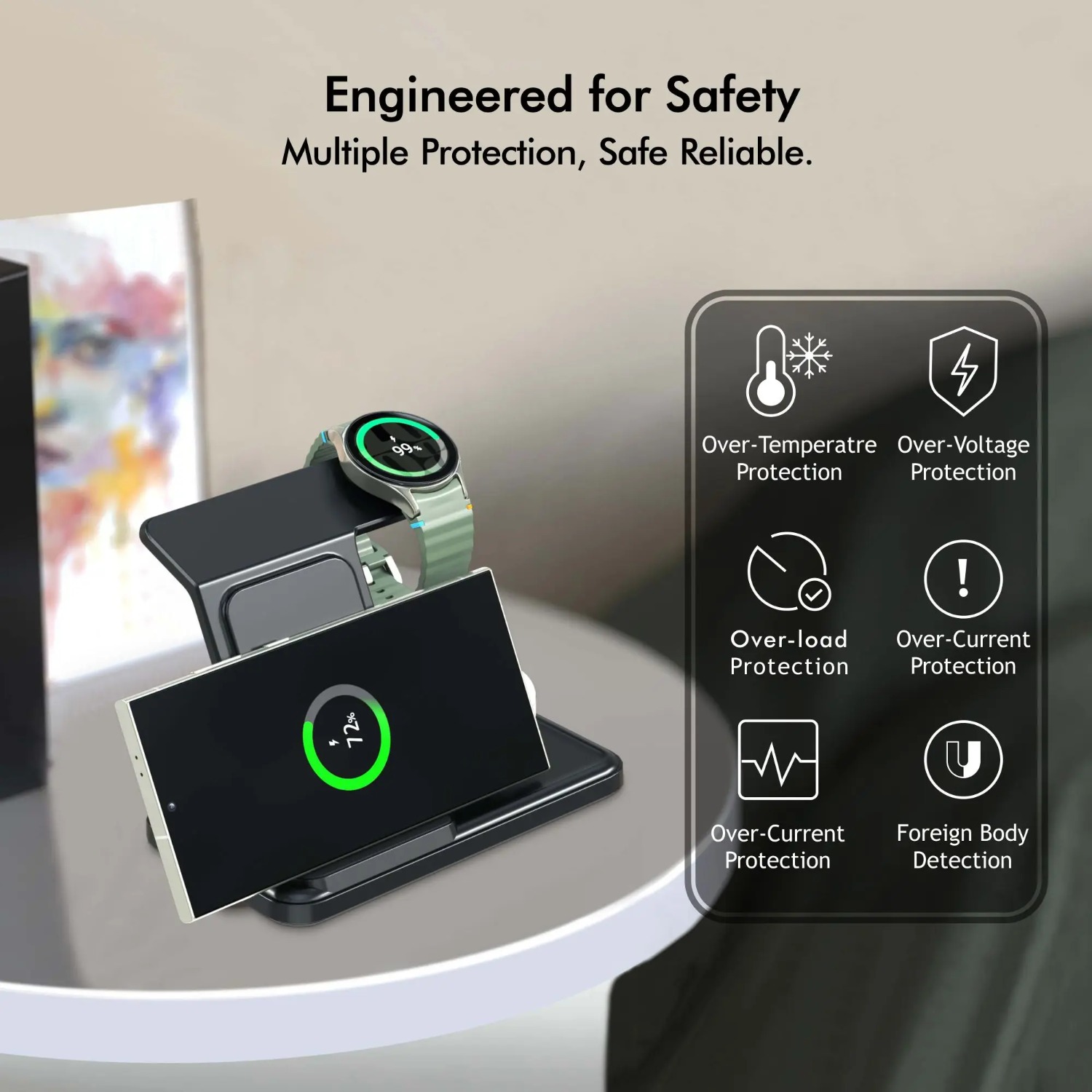 سطح المكتب 3 في 1 محطة شاحن لا - مراجعة Wireless Charger Watch وسعره