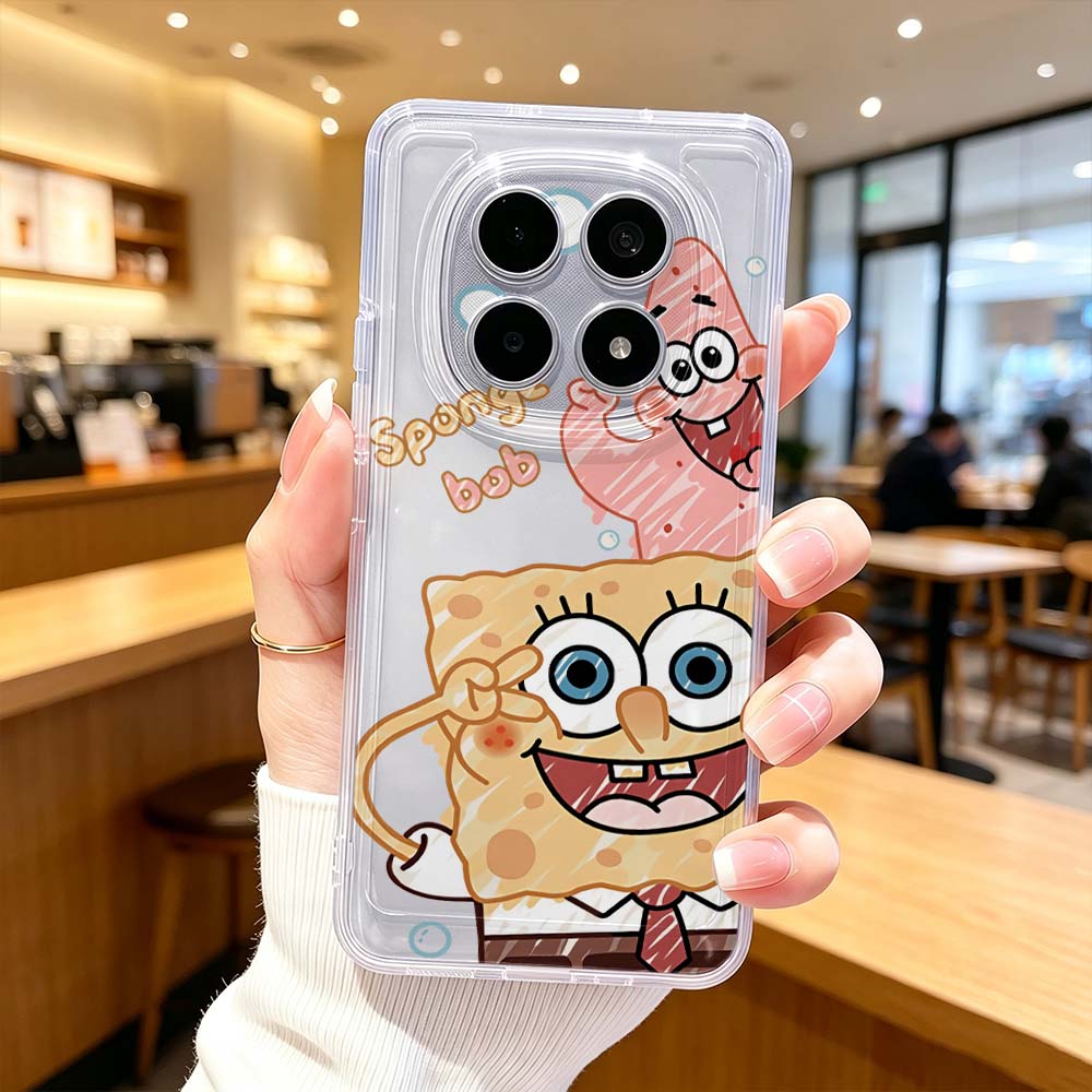 غطاء كرتوني لطيف على شكل سبونج - مراجعة Xiaomi Poco X6 وسعره