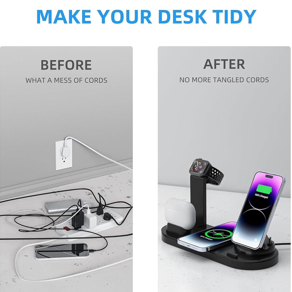 شاحن لاسلكي 7 في 1 بقوة 30 واط - مراجعة Wireless Charger Watch وسعره