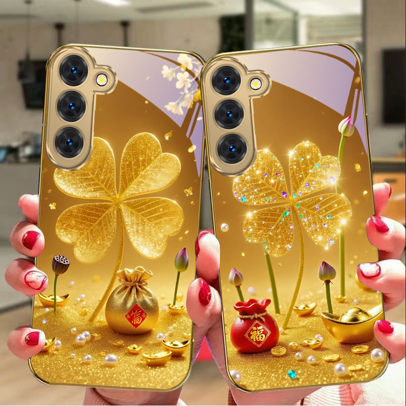 غطاء هاتف زجاجي ذهبي ضخم بتصمي - مراجعة Samsung Galaxy S25 وسعره