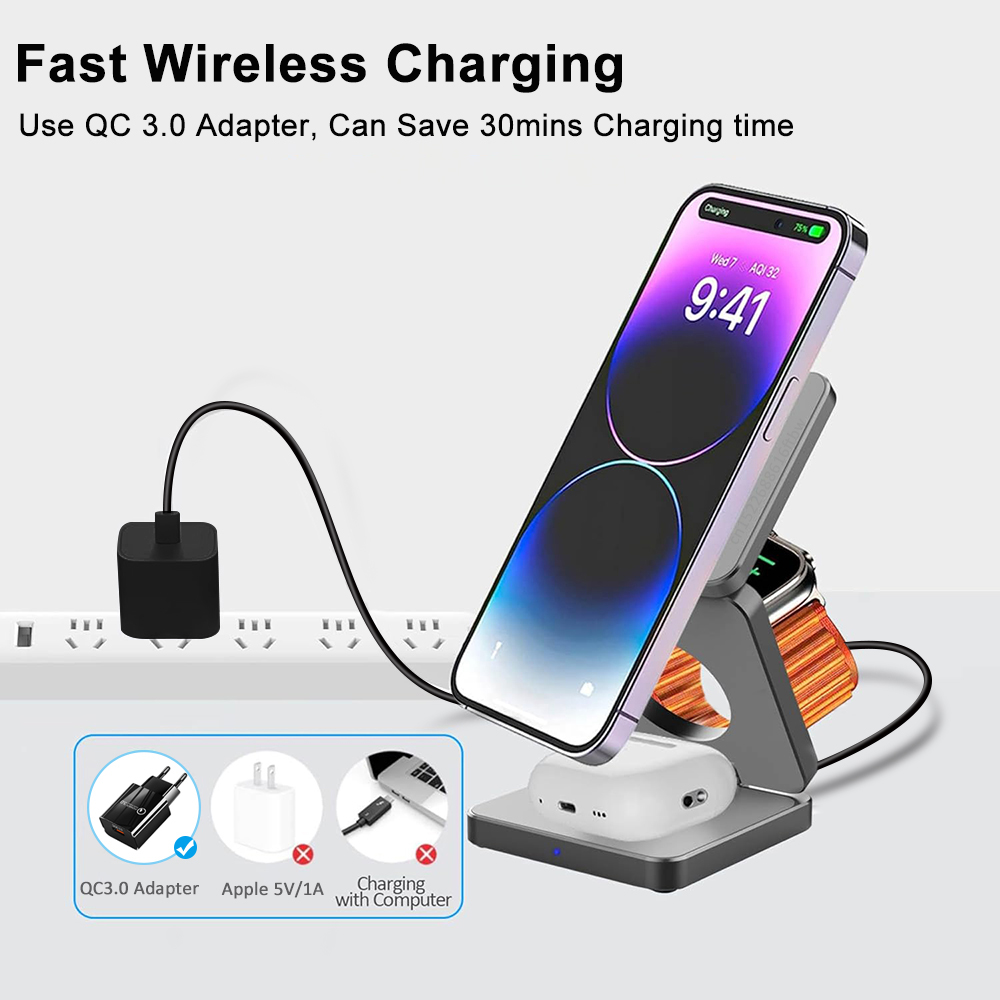 حامل شاحن لاسلكي مغناطيسي قابل - مراجعة Wireless Charger Watch وسعره