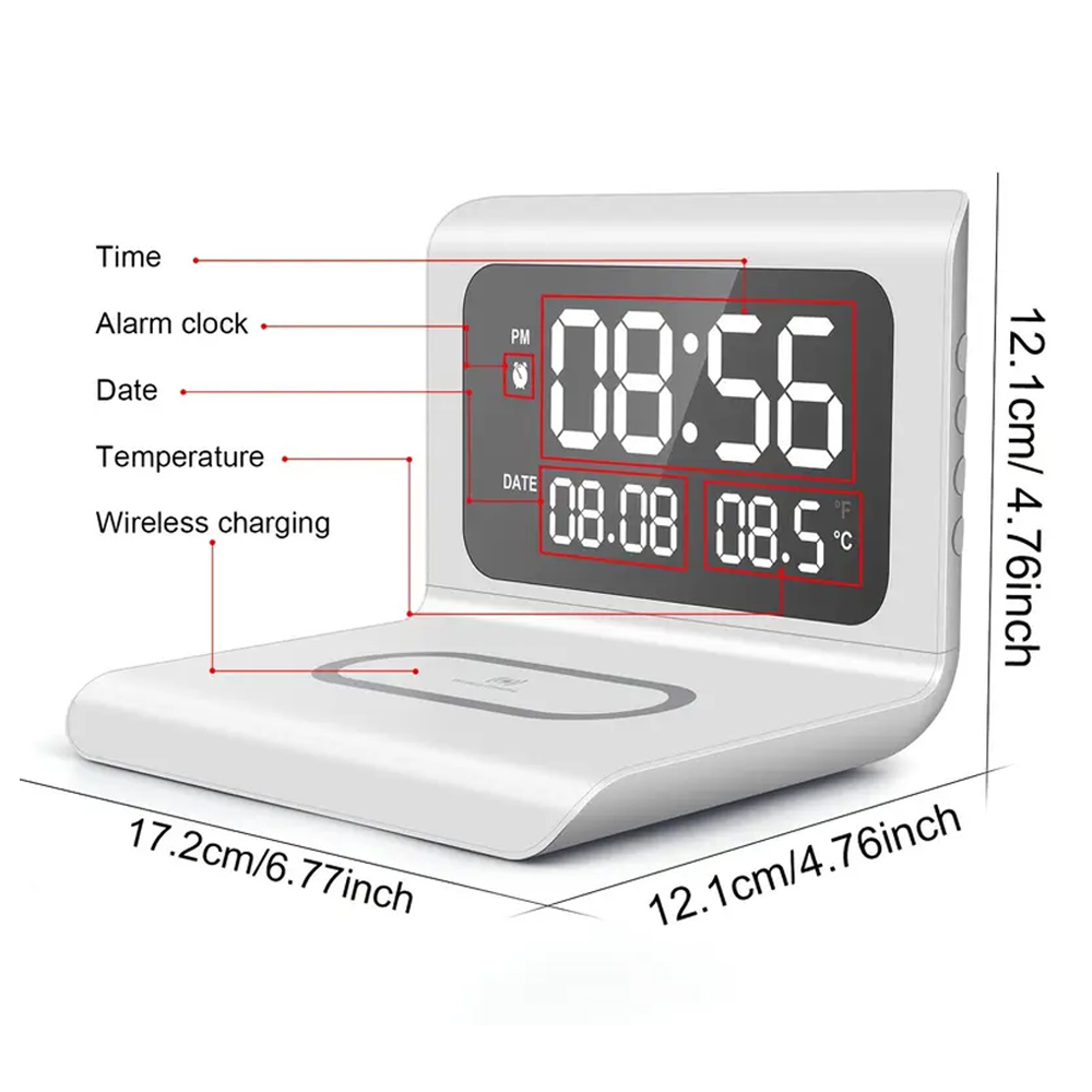شاحن لاسلكي سريع مع منبه ومقيا - مراجعة Wireless Charger Watch وسعره