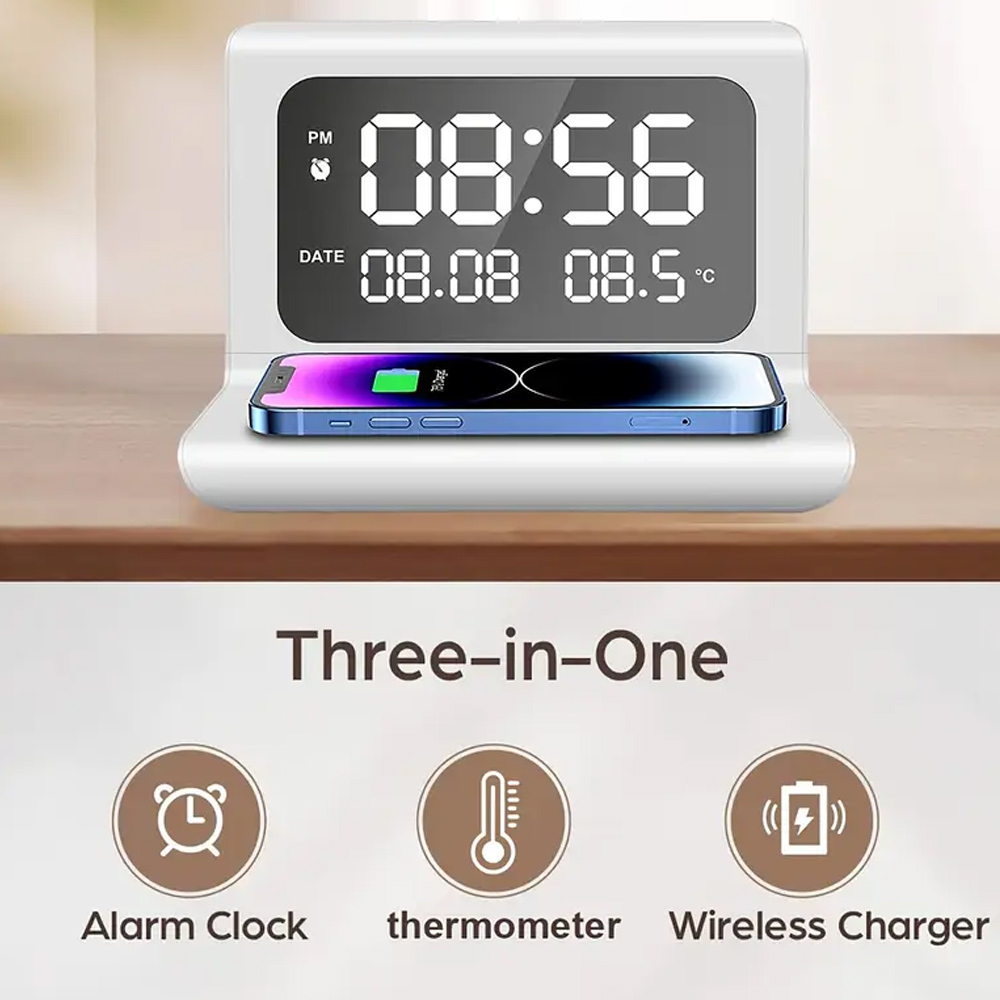 شاحن لاسلكي سريع مع منبه ومقيا - مراجعة Wireless Charger Watch وسعره