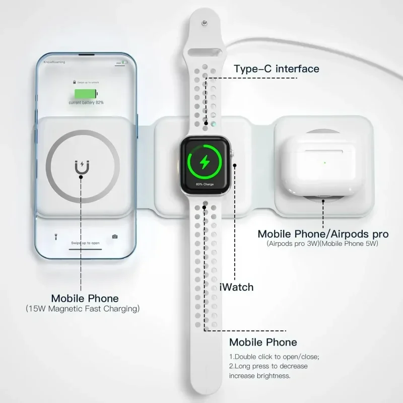 شاحن لاسلكي مغناطيسي محمول 3 ف - مراجعة Wireless Charger Watch وسعره